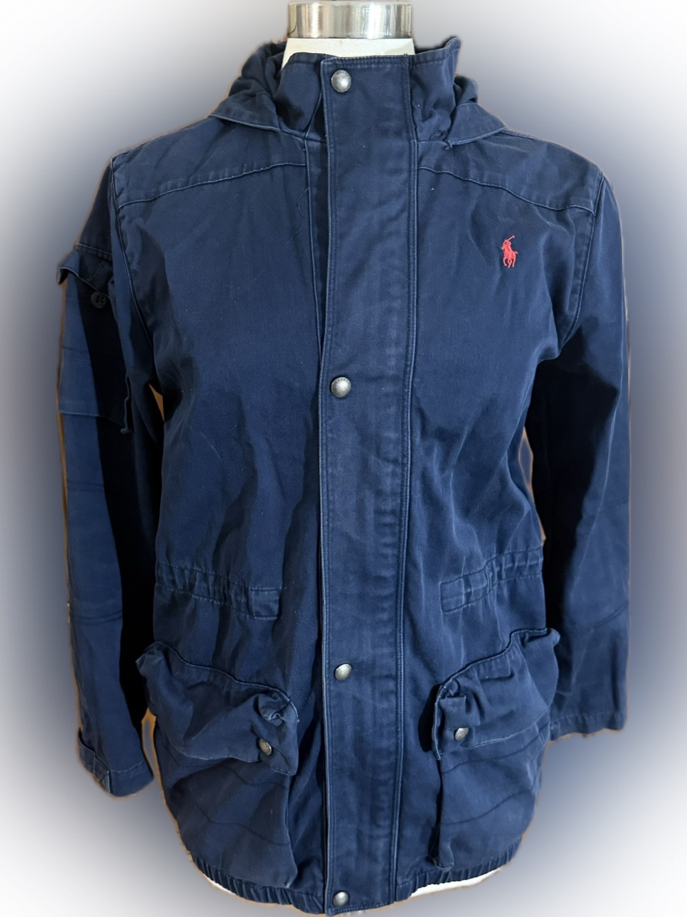 Polo by Ralph Lauren Navy Field Jacket with Red Pony Logo 14-16